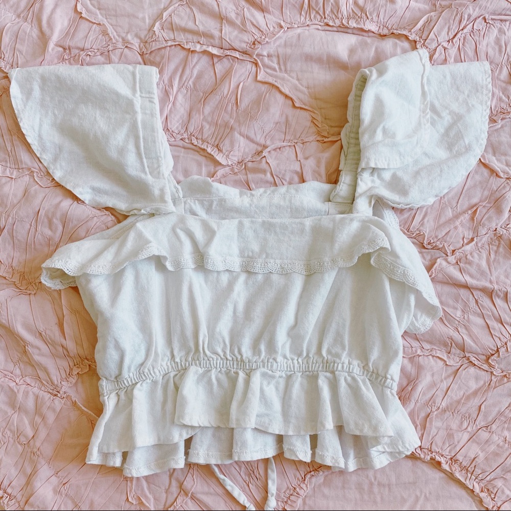 WHITE RUFFLE TOP - Picture 5 of 5
